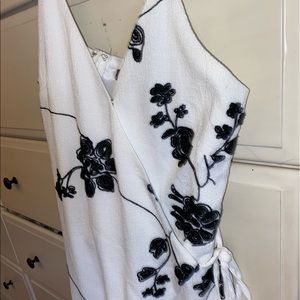 Black and White Size Medium Floral Romper